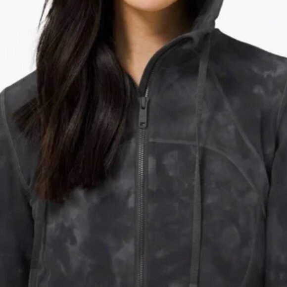 Lululemon Define Hooded Nulu Diamond dye jacket in graphite grey multi sz 8 - Picture 4 of 6